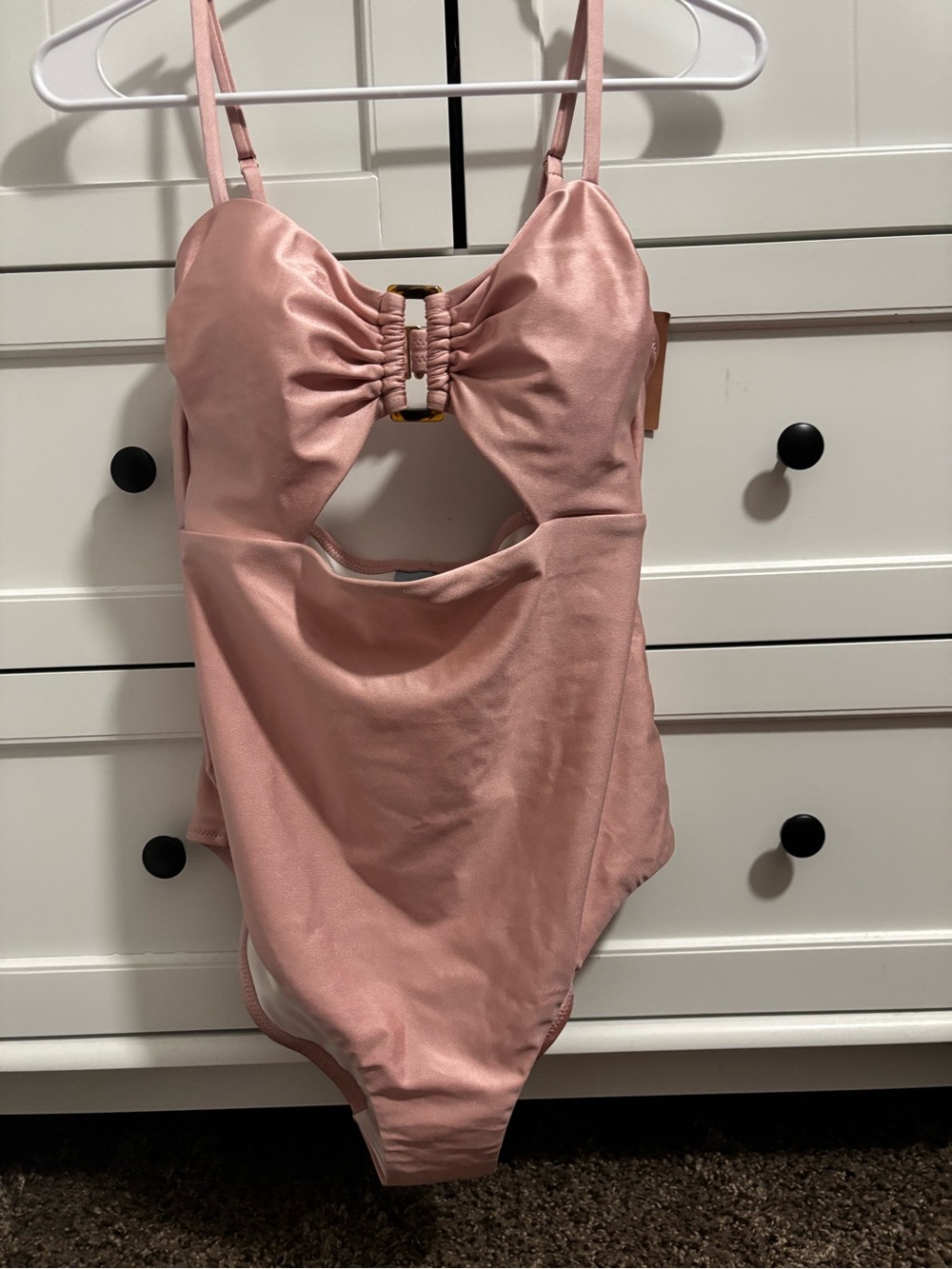 Shade & Shore M Cutout One-Piece Swimsuit pink size sz medium